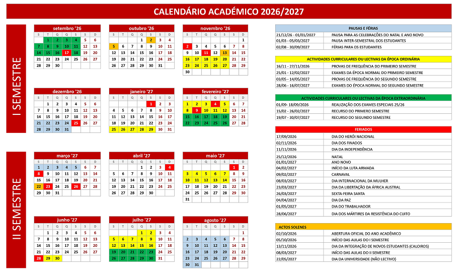 Calendário Académico 2026-2027