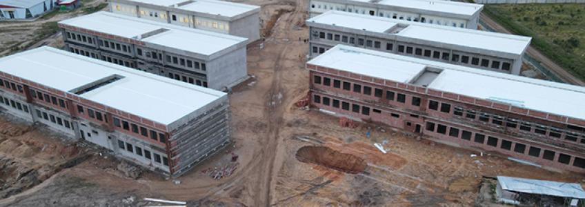 O Campus Universitário da UNIC, a 75% de conclusão da primeira fase da sua construção